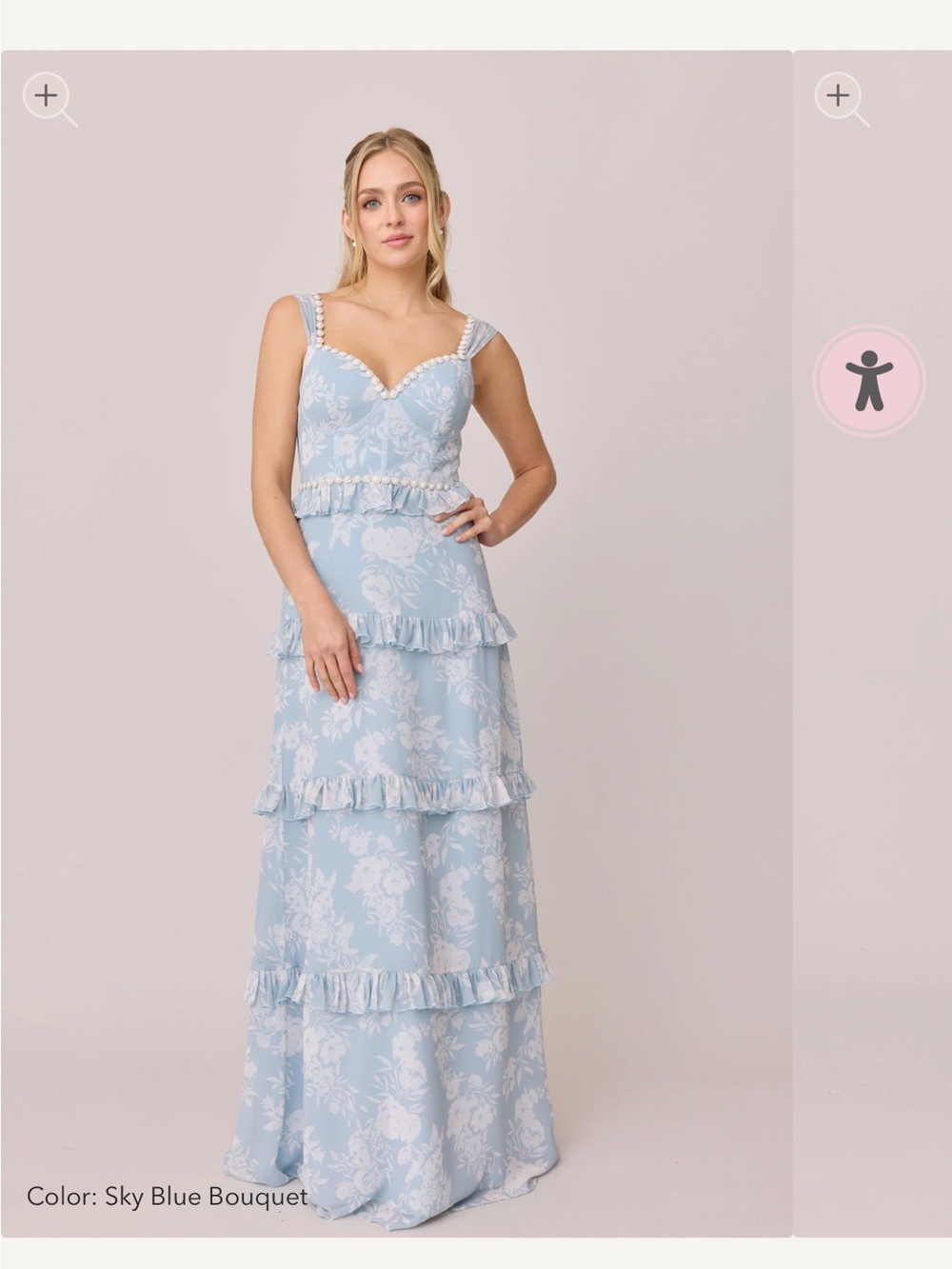 Revelry Sloane Luxe Chiffon Floral Print Dress